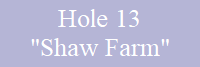 Hole 13
"Shaw Farm"